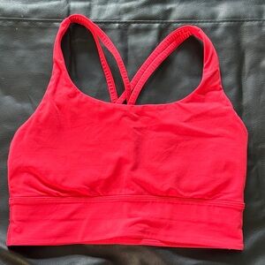 Lululemon Energy Longline Bra, Red Glowing, 6